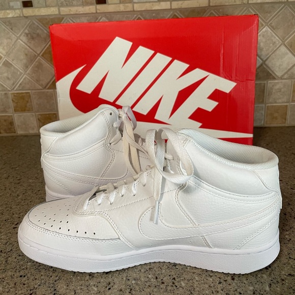 Nike NWB Court Vision Mid Women’s White Sneaker Size 9.5 - Picture 6 of 8